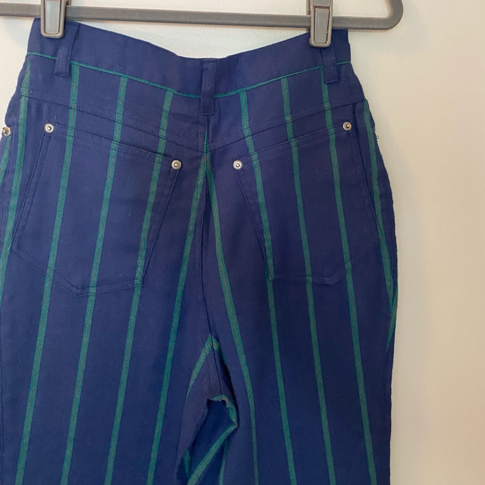 Vintage Stefano Navy and Green striped jeans
